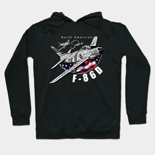 North American F-86D Sabre Vintage Aircraft Hoodie by aeroloversclothing